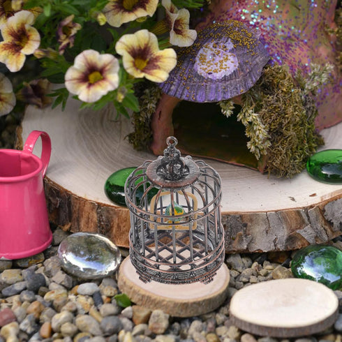 NUOBESTY Miniature Birdcage Model, Doll House Birdcage Ornament Decorative Supply for Home Decor