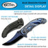 SZCO Supplies 300551-BL Blue Dragon Assisted Open Liner Lock Edc Upsweep Folding Knife, 8" Length