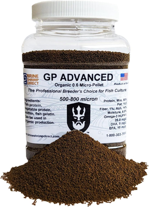 Brine Shrimp Direct GP Advanced Organic 0.6mm Micro-Pellet for Ornamental and Zebrafish,