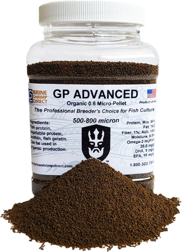Brine Shrimp Direct GP Advanced Organic 0.6mm Micro-Pellet for Ornamental and Zebrafish,