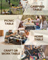35.4" 23.6" 2 Sportneer Folding Table: Adjustable Height Camping Essentials L x W Height with Mesh Layer - Compact