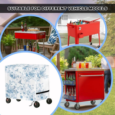 Puxucrazy 52L 19W 32H inch Cooler Cart Cover Flower Cooler Covers Outdoor Tear-Resistant Ice Chest Protective Covers