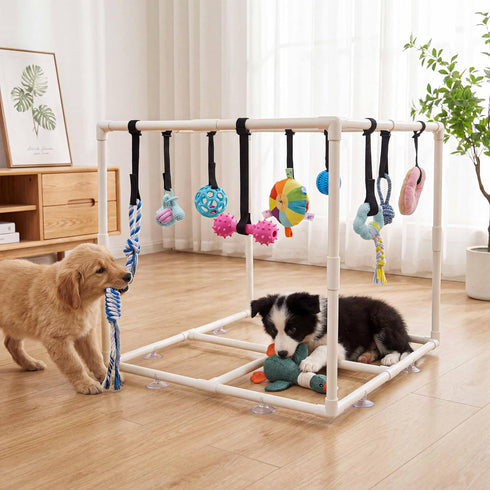 15 23.2" Puppy Play Gym with Puppy Toys, Indoor Jungle Gym with Puppy chewingToys for Teething & Mental Stimulation