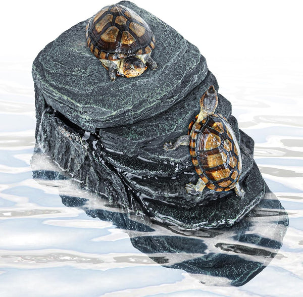 Turtle Tank Filter 20 Gallon, Basking Platform with 3-Stage Filtration for Aquatic Turtles & Frogs