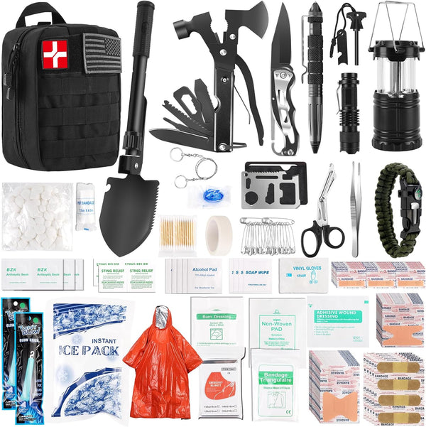 Abpir 318 PCS Emergency Survival Kit, Survival Gear and Equipment First Aid Kit