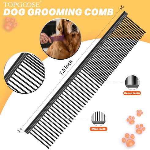 6 1 Set (Set, TOPGOOSE Dog Grooming Scissors Kit, Professional in Pet Scissors Sharp Shears - Straight, Thinning