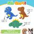 3-Pack KIPRITII Dinosaur No-Stuffing Dog Squeaky Toys to Keep Dogs Busy, Puppy Toys for Interactive Play & Boredom