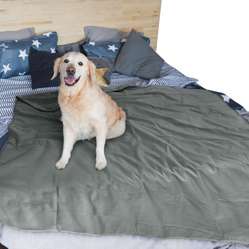 Kritter Planet Waterproof Cooling Dog Mat, Soft Cooling Pet Blanket for Summer, Lightweight Cooling Outdoor Mat, Reversible Furniture Cover Couch Sofa Bed, 50 x 60 inch, Grey by Kritter Planet