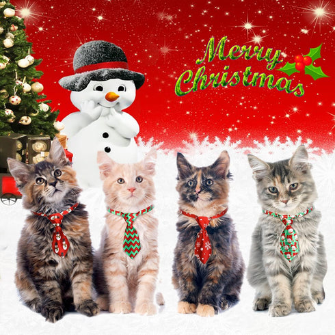 Christmas Adjustable Dog Ties Set - 85 Pcs Includes Bow Tie, Neckties, Flower Bowknot, Bandana, Scarf for Xmas Puppy Cat