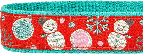 Blueberry Pet Snowman Making Christmas Designer Dog Leash with Bowtie, 5 ft x 3/4", Medium