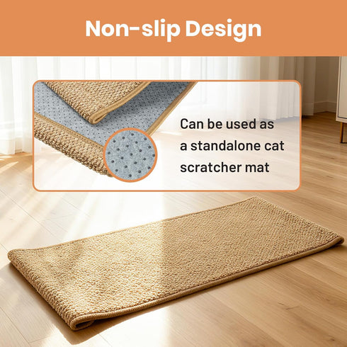 31.5 14 Inch Ordora Large Cat Scratcher Mat: X Upgrade Soft Sisal Horizontal Cat Floor Scratching Pad, Cat Scratching