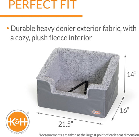 K&H Pet Products Rectangle Bucket Booster Pet Seat - Dog Booster Seat Car Seat for Dogs & Cats Collapsible Rectangle
