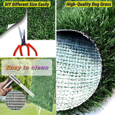 ELLOTY 23"x 18" (3320.6 Inch(Pack 2)) Dog Grass Pee Pad for Training, Reusable Washable Replacement Artificial Grass