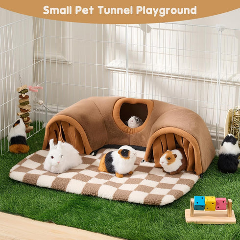 Chinchillas Avont Guinea Pig Hideout Tunnel, Large Hideaway Play Tube Toys Mat for Small Animal Dwarf Rabbits Bunny
