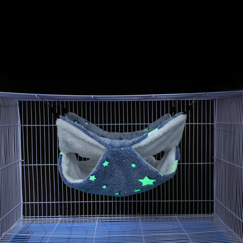 Hammock Hammock) Mogoko Noctilucent Luminous Guinea Pig Rat Bunkbed Hanging Tunnel and Soft Bed Mat for Ferret Hedgehog