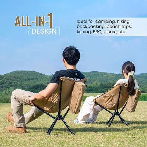 Set Backpacking, 330 lbs ONETIGRIS Forrest Camping Chair, Up in Seconds, Lightweight Folding Chair for Hiking, Beach