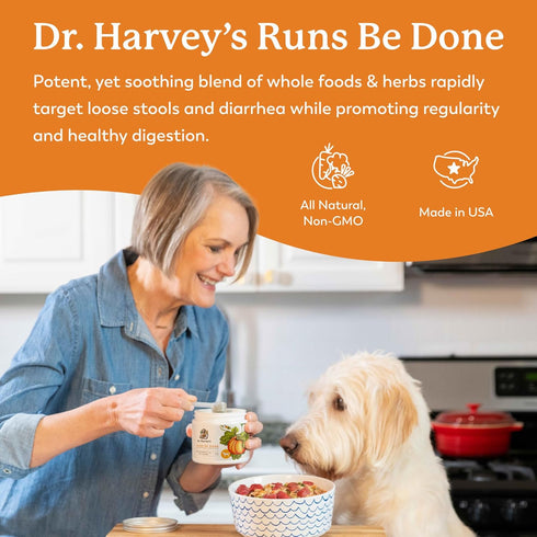 Dr. Harvey's Runs Be Done - Anti-Diarrheal Digestive Tract Supplement for Dogs (7 Ounces)