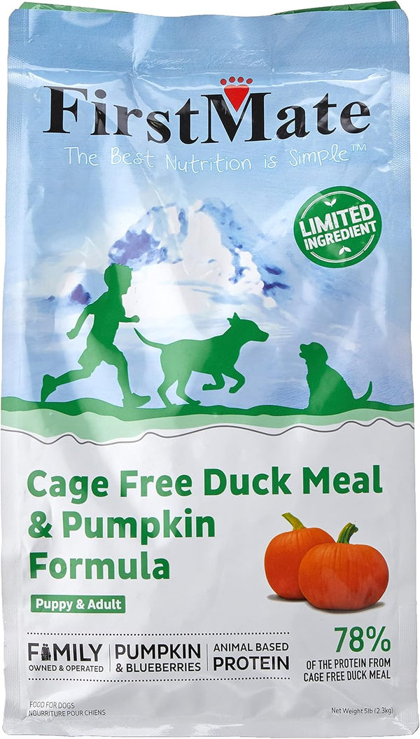 Firstmate Limited Ingredient Cage-Free Duck Meal & Pumpkin Formula Dry Dog Food, 5 lb