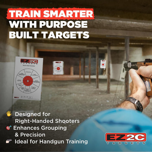 EZ2C 11"x17" 25 USA Made Right Hand/Left Hand Shooting Range Diagnostic Training Paper Target Tear-Off Pad