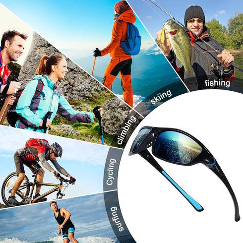 TOODOO 4 Pairs Men Polarized Sunglasses with UV Protection for Driving Sports Outdoor Activities