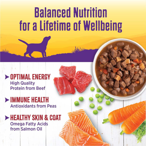12.5 oz, Pack 12 Wellness Complete Health Stew Adult Canned Wet Dog Food, Grain Free, Natural, Beef Recipe, of Cans