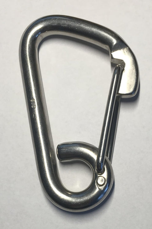 US STAINLESS 2 Pieces Stainless Steel 316 Spring Hook Carabiner, 3/8" (10mm) Marine Grade Safety Clip
