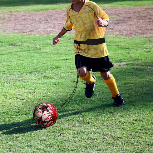 PodiuMax Hands-Free Soccer Kick/Throw Trainer, Adjustable Waist Belt & Cord, Fits Ball Size 3, 4, 5