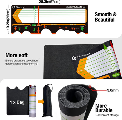 Golf Training Mat for Beginners, Posture Assistance and Stance Corrector, Golf Training Aids Pad for Men Women