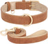 Beirui Soft Padded Leather Dog Collar and Leash Set, Heavy Duty with Metal Buckle, 4FT Leather Dog Leash for Medium Dogs