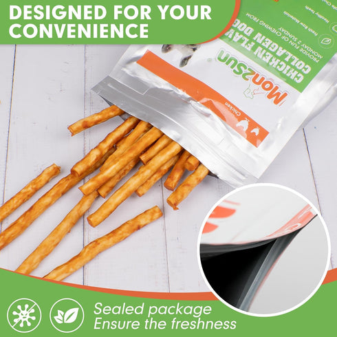 MON2SUN Dog Treats - 10.58oz (40 Count-Pack of 1) 5 Inch Chicken Wrapped Collagen Sticks for Small Dogs