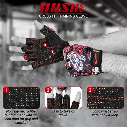 Hushe' Weight Lifting Gloves Workout Gloves Gym Gloves Cycling Gloves for Women for Gym Fitness Cycling Gloves