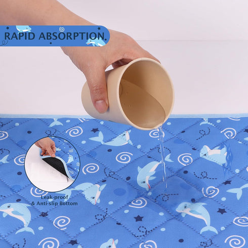 IEUUMLER 2 Pack Pack EU007 24"X18"-2pcs) Washable Pee Pads for Dogs, Non-Slip & Waterproof Whelping Pad, Reusable