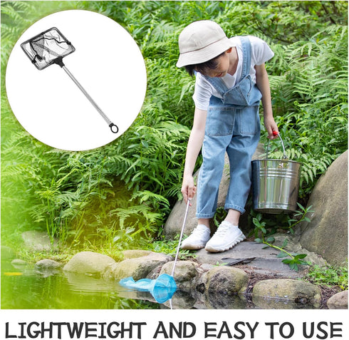 2pcs Homoyoyo Aquarium Fish Nets with Fine Mesh and Telescoping Handle Small Extendable Fish and Shrimp Net for Tank