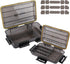 RUNCL Fishing Tackle Box, Waterproof 3600 3700 Tray with Adjustable Dividers for Freshwater
