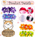 10 Pcs 4.4" Flowers Small Dogs Collar Charms, Multi-Color Slides Bow Ties Rhinestones for Pet Wedding Birthday