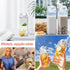 ZJRDYYK 4 17 Oz, PCS Milk Carton Water Bottles Portable Reusable Plastic Milk Bottles, Clear Milk Carton Container