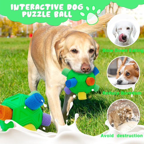 Snuffle Ball for Dogs, Interactive Puzzle Ball, Natural Foraging Skills Slow Feeder Training Toy (Green)