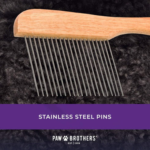 Ryan's Pet Supplies Paw Brothers Poodle Comb Brush for Dogs, Professional Grade, Dematting Comb