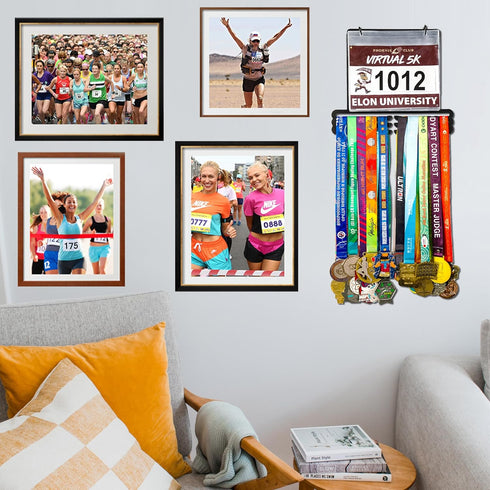 3 30 50 Goutoports Medal Hanger Display for Runner - Race Bib Holder - Medal Holder Display Rack - Rows Medal Hanger