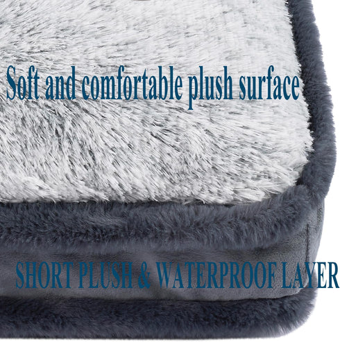 Dog Bed for Medium and Small Breeds, Deluxe Plush Crate Beds, Waterproof, Removable Cover, Non-Slip Bottom