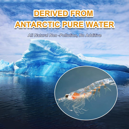 Amphibians(4oz) Freeze-Dried Krill Jumbo Shrimp - High Protein Natural Reptile Food for Turtles, Bearded Dragons