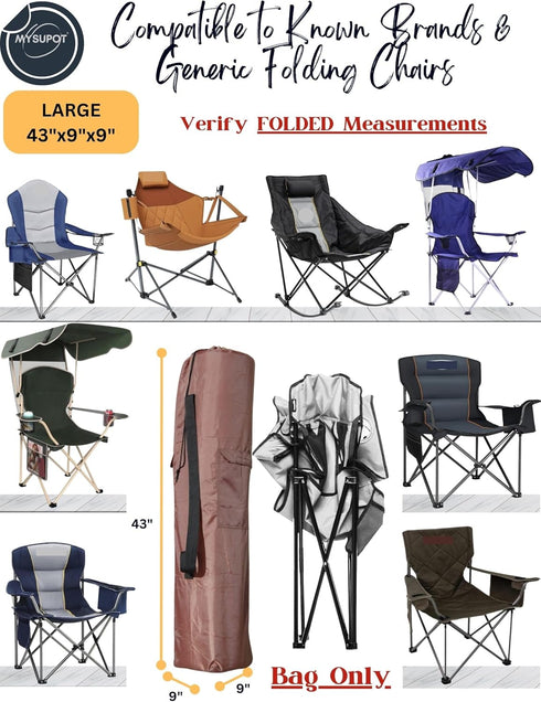 43"x9"x9" Hammock, 420D (Brown, L) Replacement Bag for Folding Camping Chair, Camp Chairs, Yoga Mat, Beach Chair