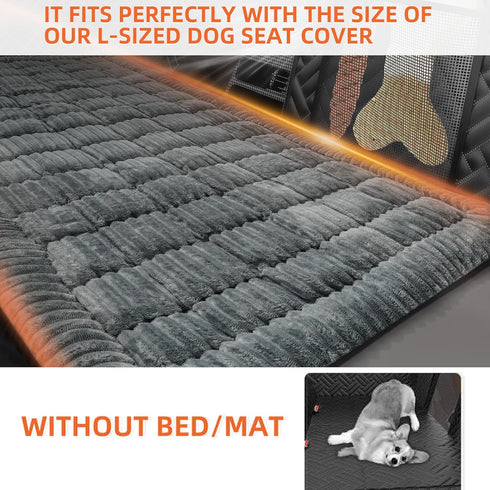 LEHNI Backseat Pet Bed Mat, Deluxe Dog Seat Covers,Truck Plaid Dog Bed for Car Back Seat, Non-Slip Travel Pet Mat, Back