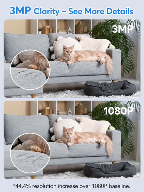Elelink 2K 3MP, 256GB 2.4GHz Indoor Security Camera Motion & Sound Detection, Real-Time Alerts, Two-Way Audio, Works