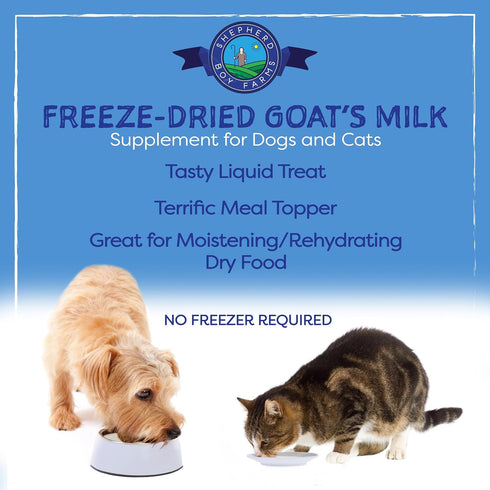 Freeze Dried Raw Goat Milk with Probiotics for Dogs & Cats, Organic USA Veggies & Fruits, High Protein Food Toppers