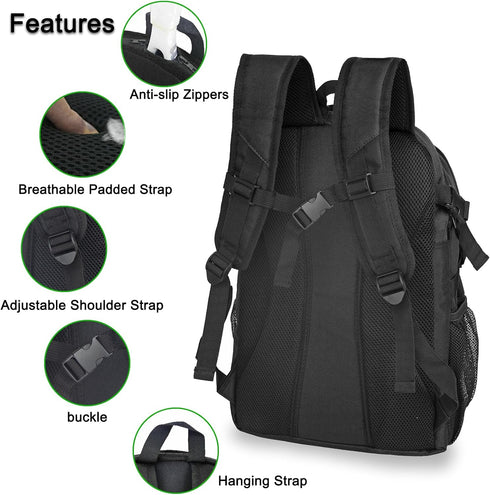 Tennis Bag for Men Women - 2 Racket Backpack for Accessories with Shoe Compartment for Various Sports