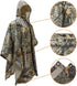 LOOGU Waterproof Rain Poncho Hooded Multi-Use Camo Rain Coat Shelter Ground Sheet for Hunting Camping Hiking