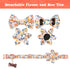 Cute Girl Dog Collar and Leash Set - Adjustable Floral Collar with Flower Bowtie and Metal Buckle for Small Medium