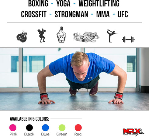 MRX Weight Lifting Wrist Wraps - Support Lifting Straps for Gym Bodybuilding Training for Men and Women
