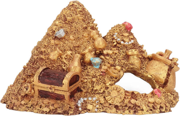 Aquarium Decoration Cave, Gold Mountain Simulation Resin Hideouts for Freshwater and Saltwater, 4.3 x 4.7 x 5.9 inch